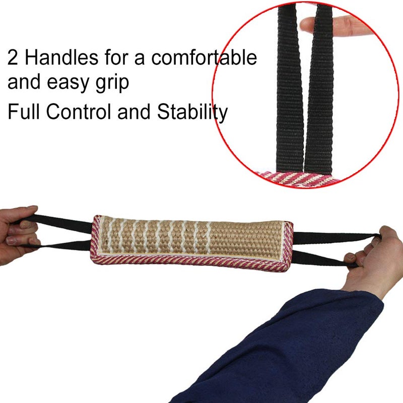 DGSL Dog Tug Toy, Tug of War Dog Toy Jute Bite Pillow with 2 Handles for Puppy Training Interactive Play, Fetch, K9 Suitable for Small Medium Large Dogs (red) - Image 5